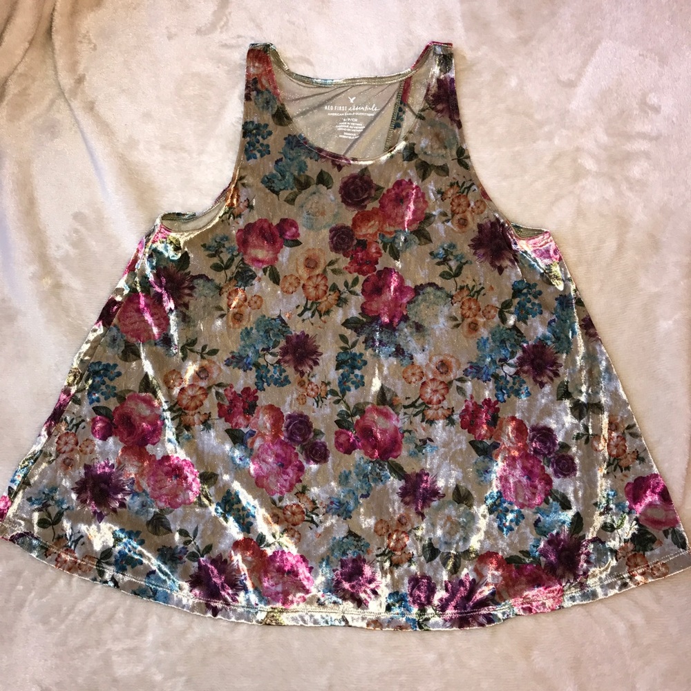 Velvet shift open back tank